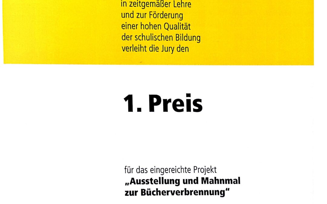 Realschule am Judenstein gewinnt den Aumüller-Schulpreis 2014