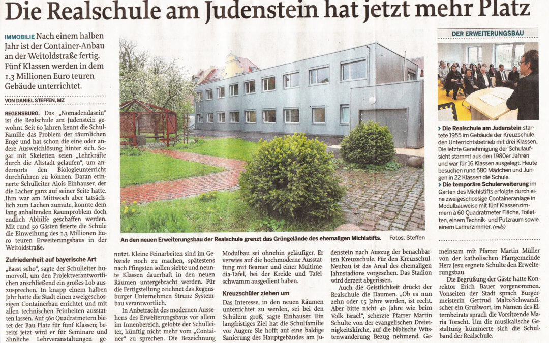 Unsere Schule hat jetzt mehr Platz