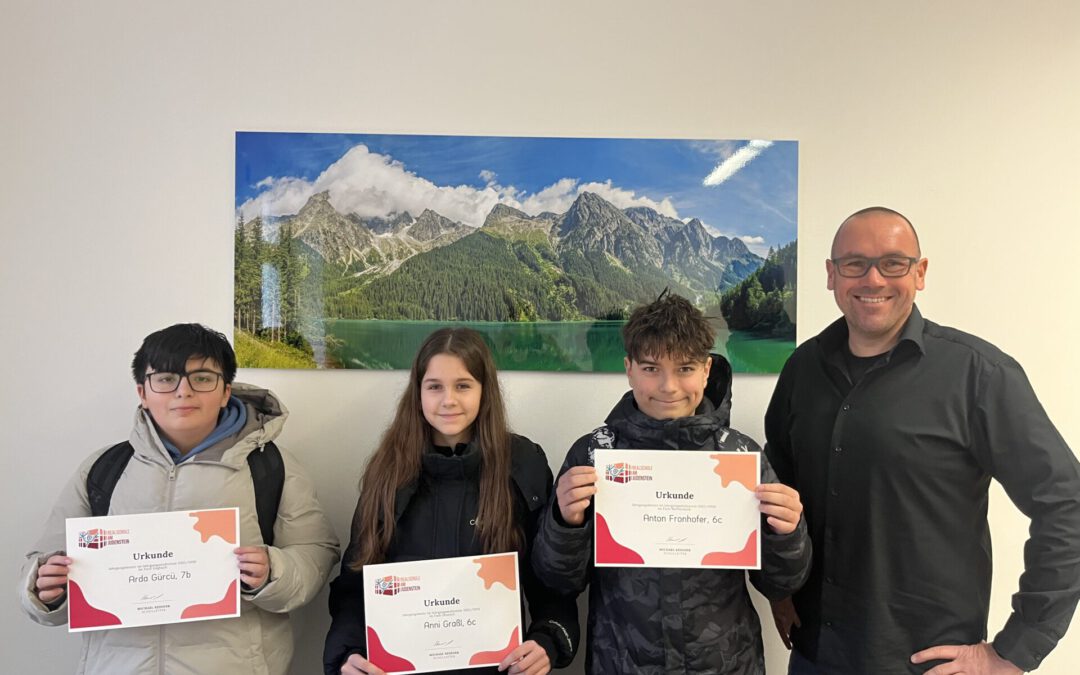 Würdigung der besten Leistungen in den Jahrgangsstufentests